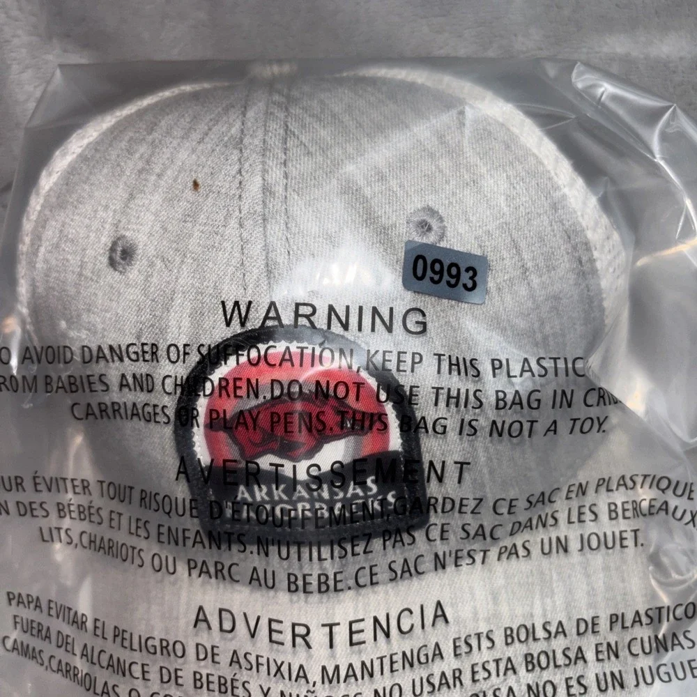 Arkansas Razorback Boys Mesh Snapback Hat Grey/White  Small Adjustable